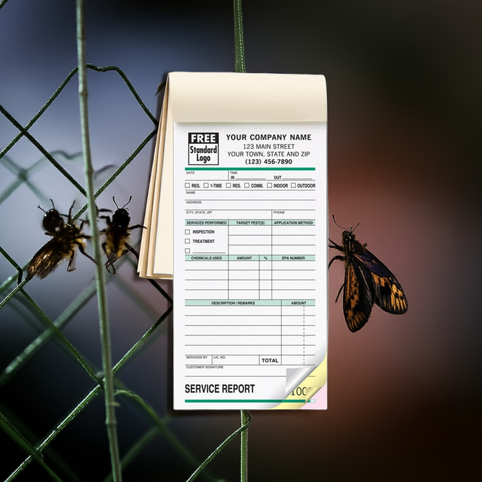 365 Pest Control Form Small Service Order Booked 3 3/8 x 6 1/4"