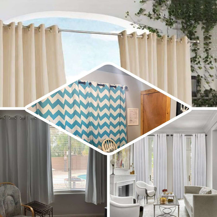 Assorted curtain designs in various settings showcasing style and versatility.