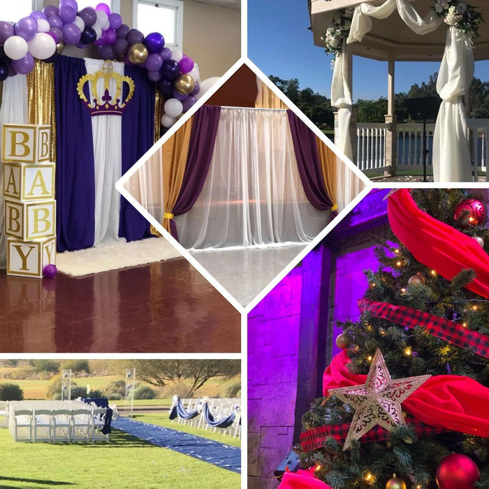 Event decoration ideas featuring backdrops and setups for various occasions.