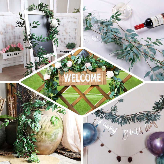 Decorative greenery garlands for events and celebrations.