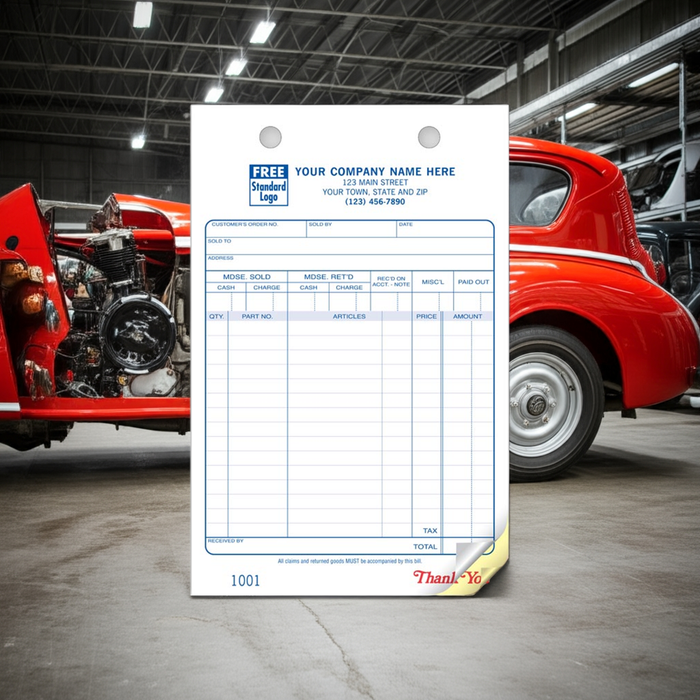 611 Auto Register Forms Large Classic 5 1/2 x 8 1/2" QTY 250 2 Parts