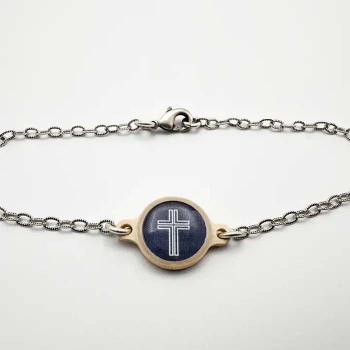 .999 Silver-Plated + Slate Cross| Tap To Pray™