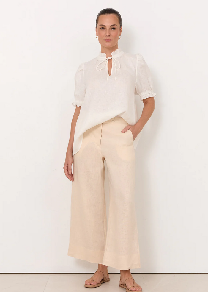 Adorne Agatha Linen Crop Pants