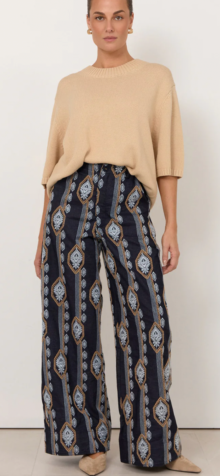 Adorne Avalon Embroidered Pants