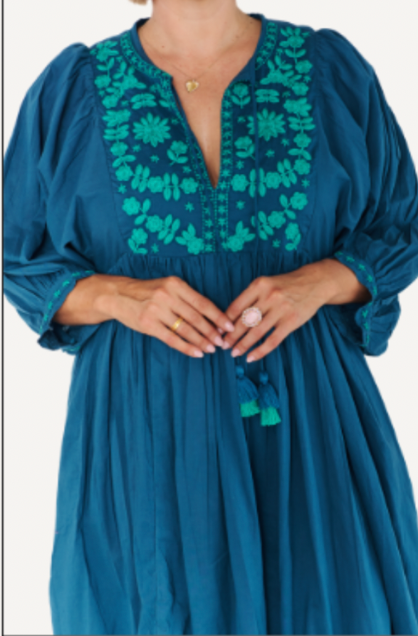 Alexandra Santorini- Fiesta Blue Dress