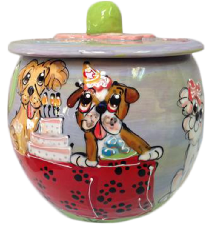 Birthday Bulldog Treat Jar