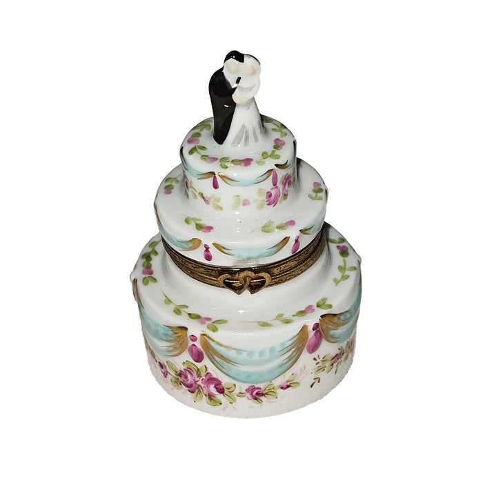 White Wedding Cake Keepsake Porcelain Limoges wedding French Trinket Box