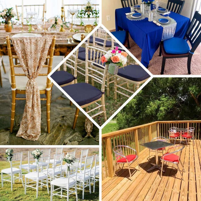 Elegant event seating and decor featuring various chair styles and table setups.