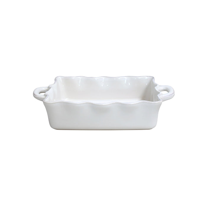 Cook & Host White Stoneware Small Rectangular Baker — overall form and detail