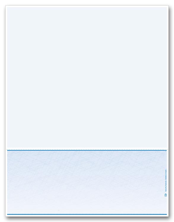DLBV821.1 Laser Bottom Blank Check Stock 7.5" Voucher 8 1/2 x 11" QTY 500