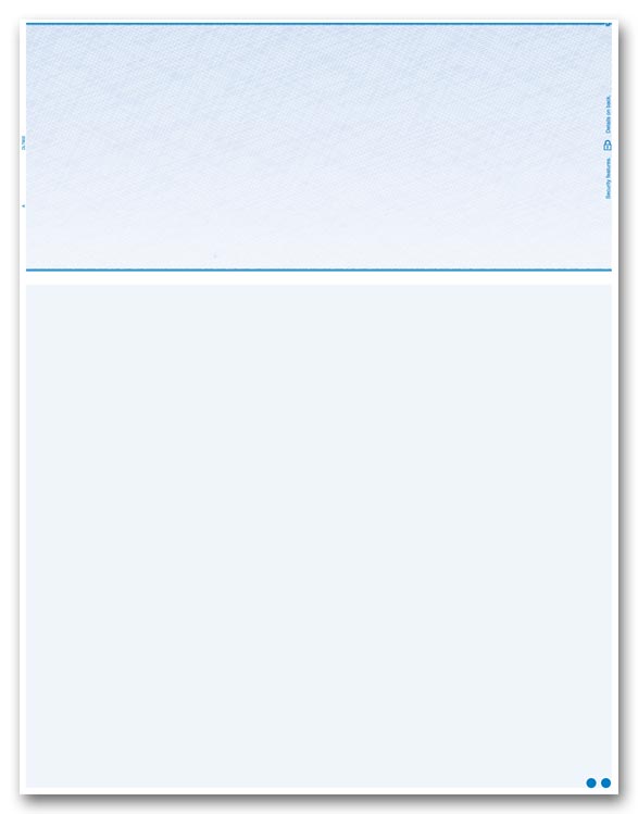 DLT802 Laser Top Check With 3 5/8 Perf Blank Check Stock 8 1/2 x 11" QTY 1000