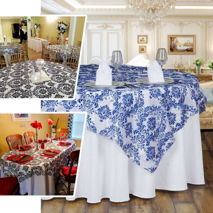 Elegant blue and white tablecloth sets for stylish dining experiences.