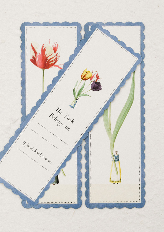 Floral bookmark with decorative border