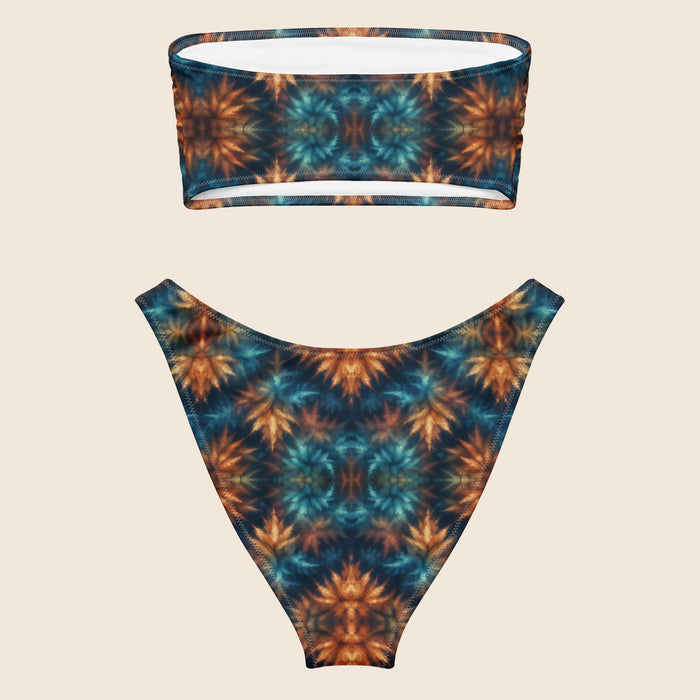 Flower Tie Dye Recycled Bandeau Bikini