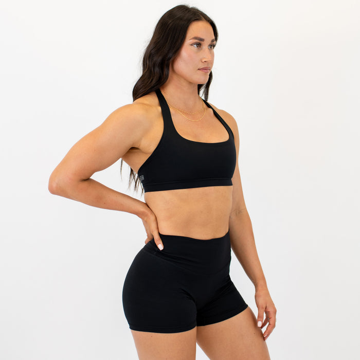 Black Halter Bra - Light Support