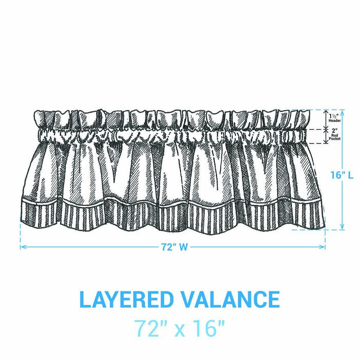 Hayson Sage Plaid Layered Valance-Lange General Store