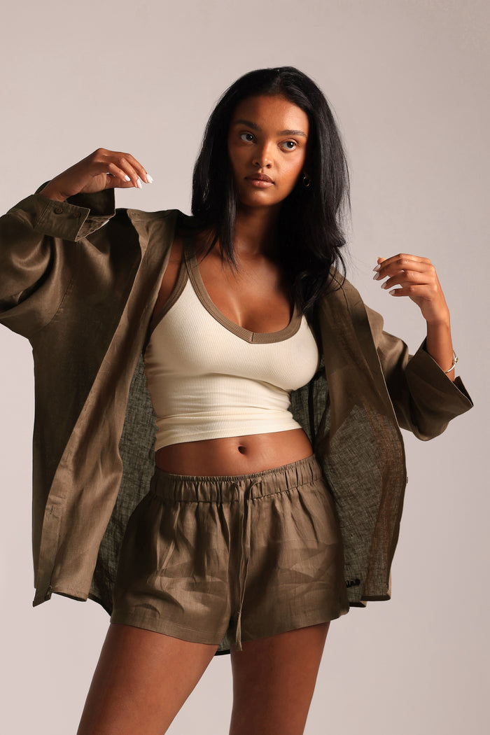 Heritage Linen Button Down - Coconut