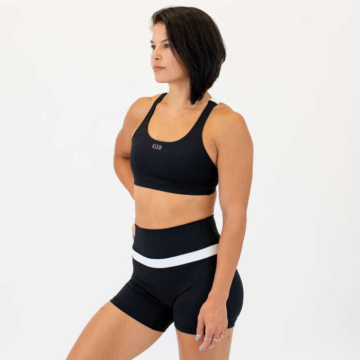 Black & White - Isla Scoop Neck Sports Bra
