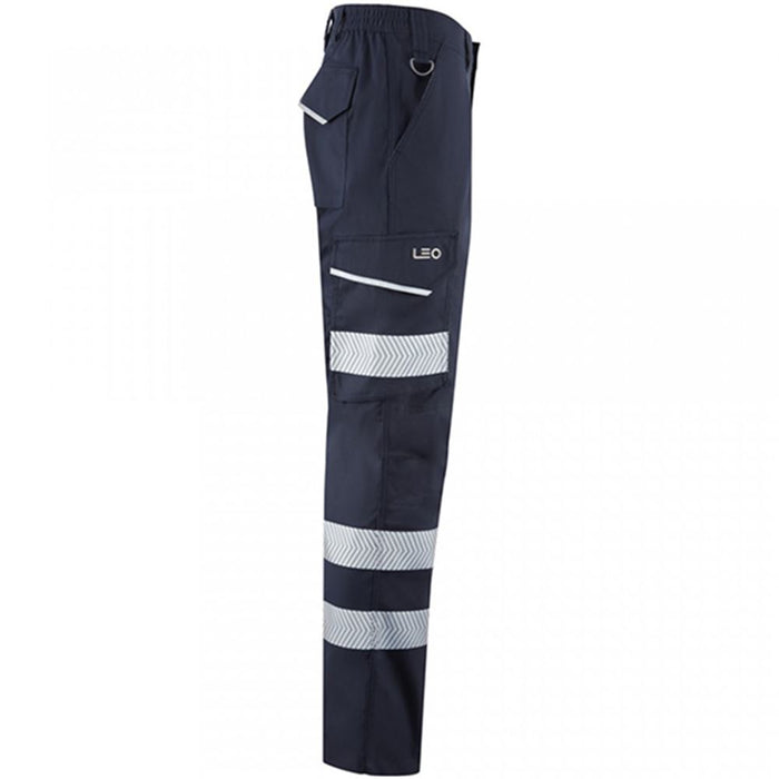 Leo Workwear Winsford EcoViz Women's Navy Stretch Hi Vis Cargo Trouser