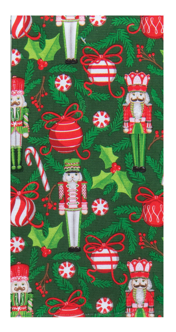 Merry Nutcrackers Ornaments Terry Towel