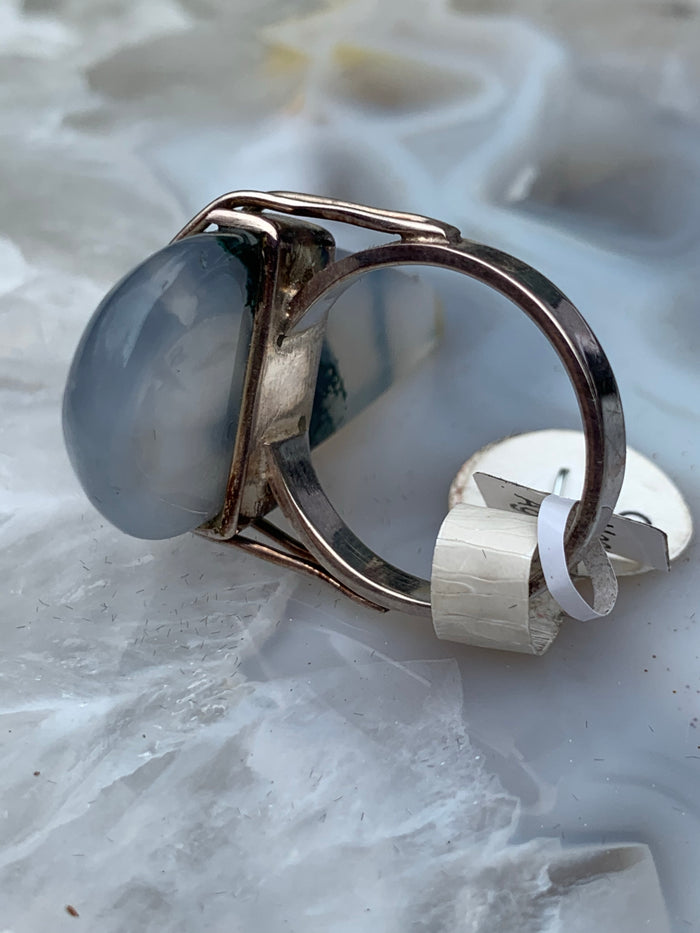 Moss Agate Ring 8.5