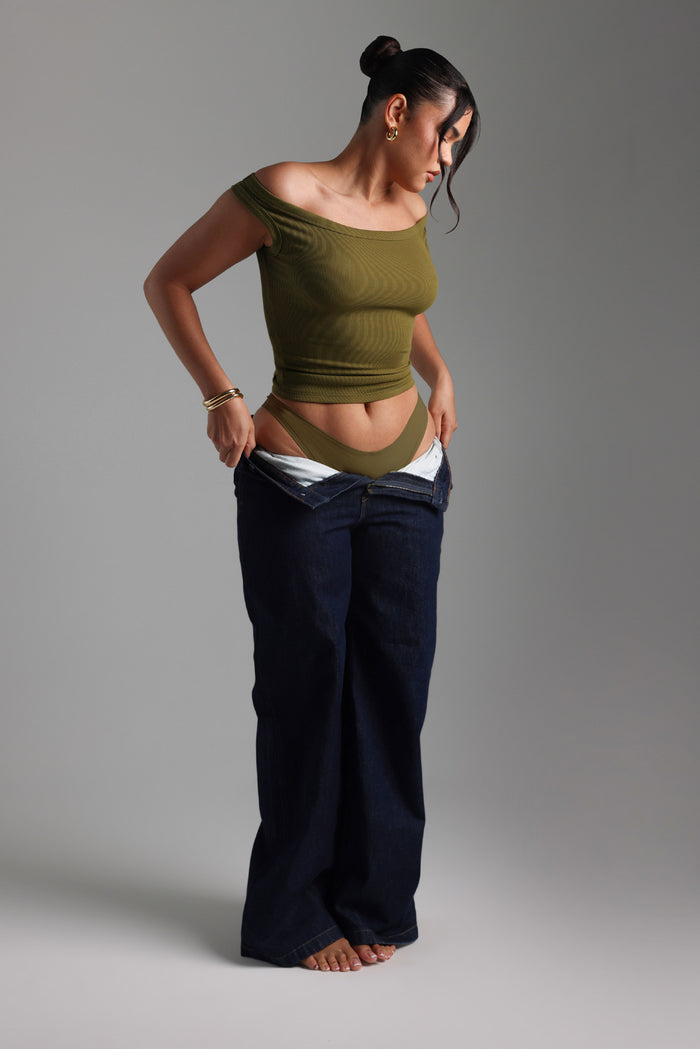 Off Shoulder Top - Olive
