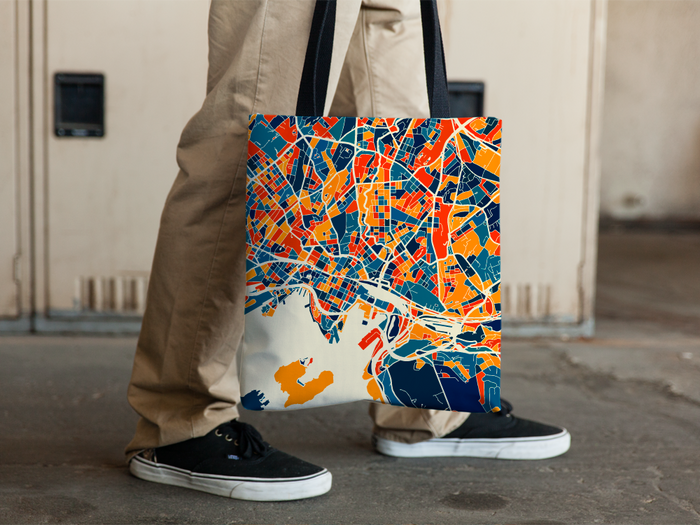 Oslo Map Tote Bag - Norway Map Tote Bag 15x15