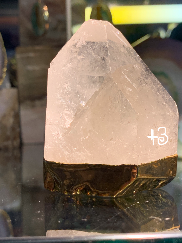 Quartz Point with Gold plated base