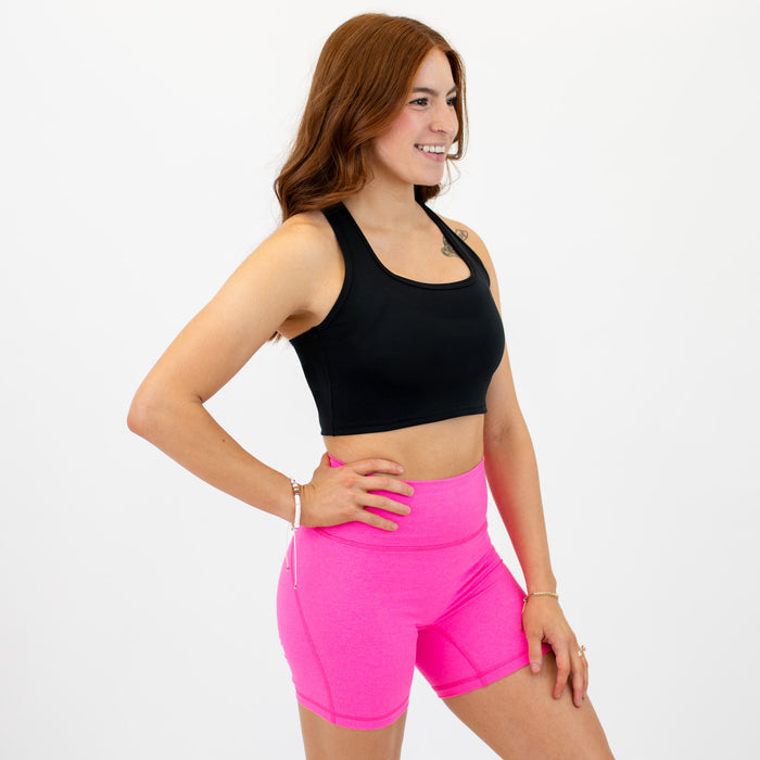 Black Racerback Crop Tank - Fitted