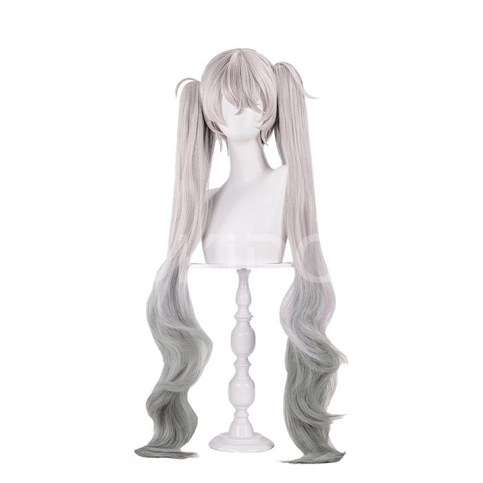 【Ready For Ship】DokiDoki Game Cosplay Wig Long Curly Silver Grey Gradient Hair Nightchord at 25:00