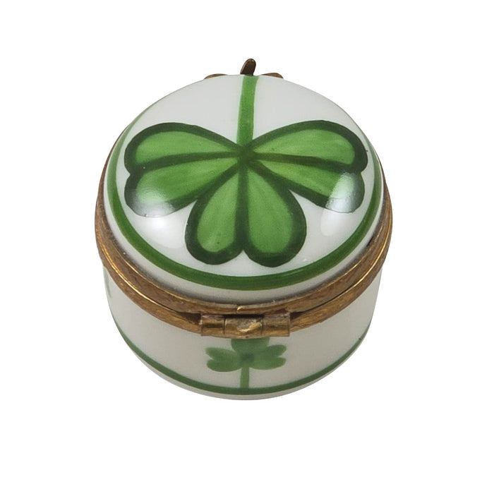 Rochard Lucky Shamrock Round Limoges Box
