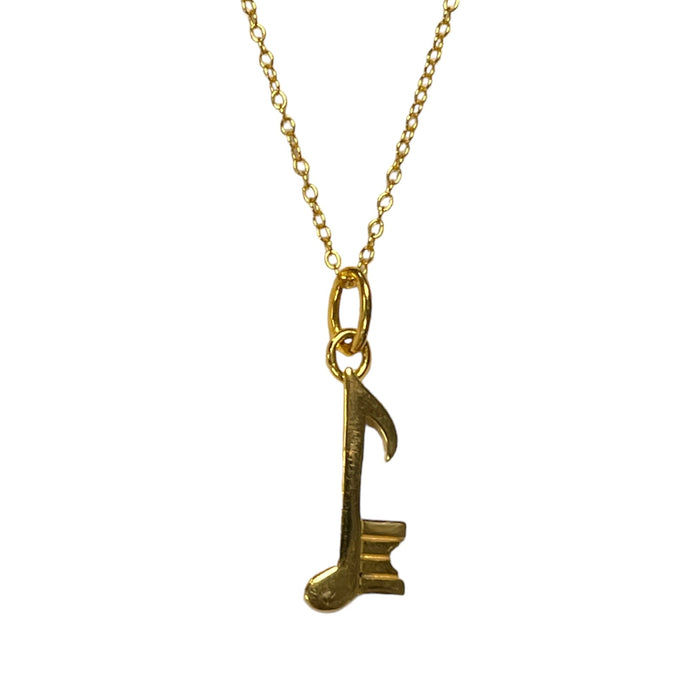 ROCK HALL GOLD PLATED MUSIC NOTE CHARM NECKLACE