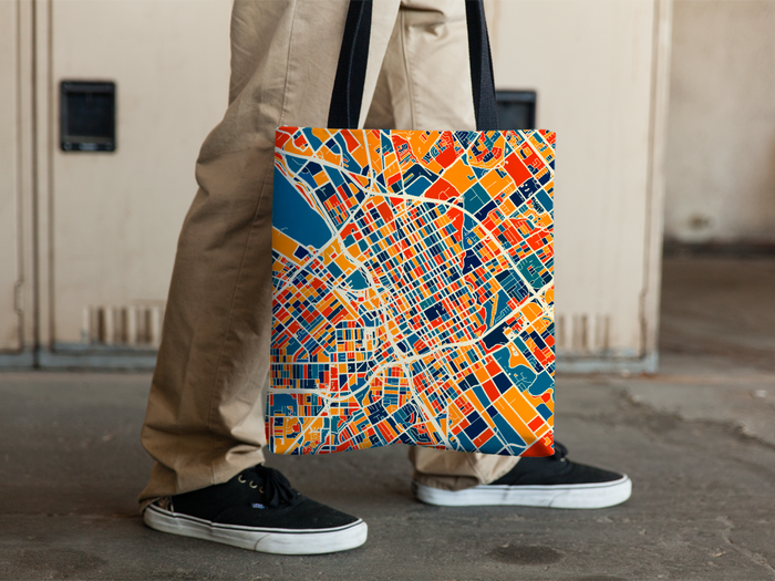 San Jose Map Tote Bag - Sj Map Tote Bag 15x15