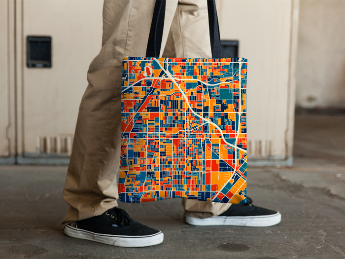 Santa Ana Map Tote Bag - California Map Tote Bag 15x15