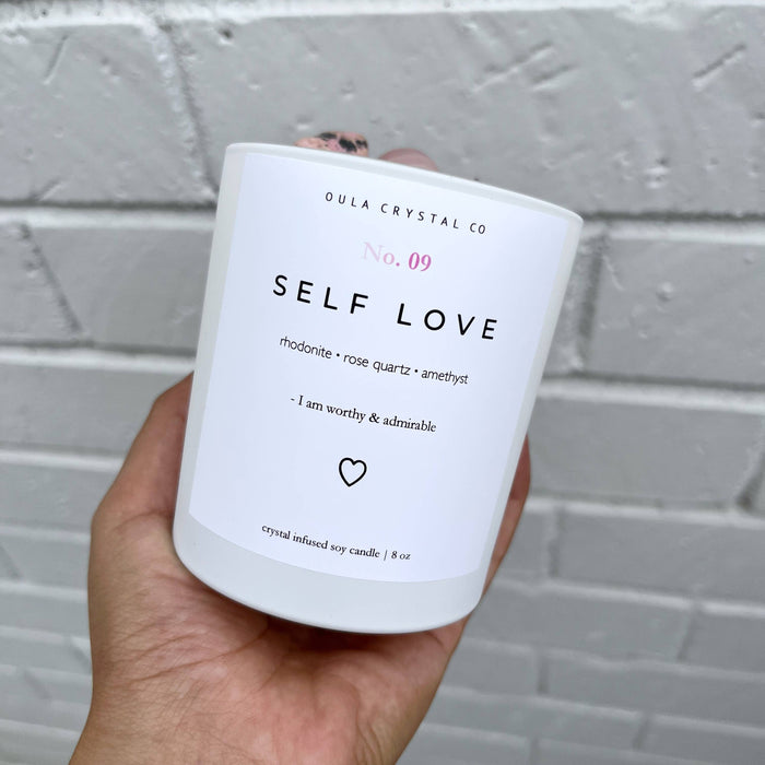 Self Love Crystal Candle · Crystal Infused · Soy