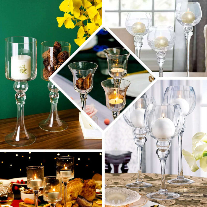 Elegant glass candle holders for stylish home decor.