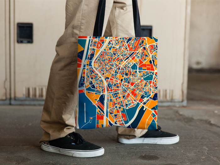 Sevilla Map Tote Bag - Spain Map Tote Bag 15x15