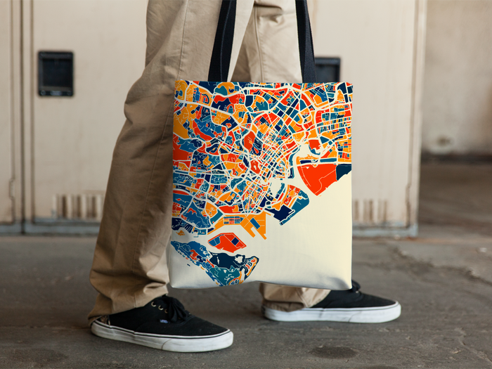 Singapore Map Tote Bag - Malay Peninsula Map Tote Bag 15x15