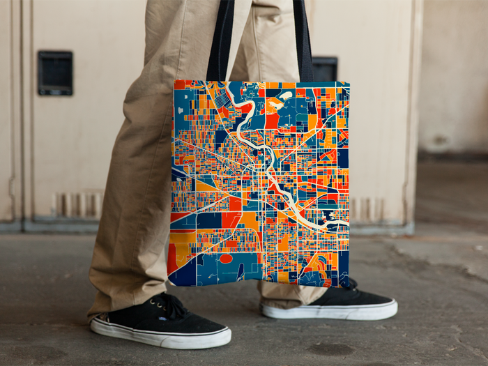 South Bend Map Tote Bag - Indiana Map Tote Bag 15x15