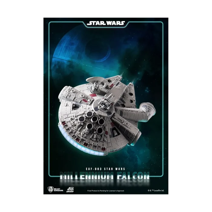 Diorama lumineux Millennium Falcon Egg Attack Floating Beast Kingdom Star Wars vaisseau en lévitation avec LED