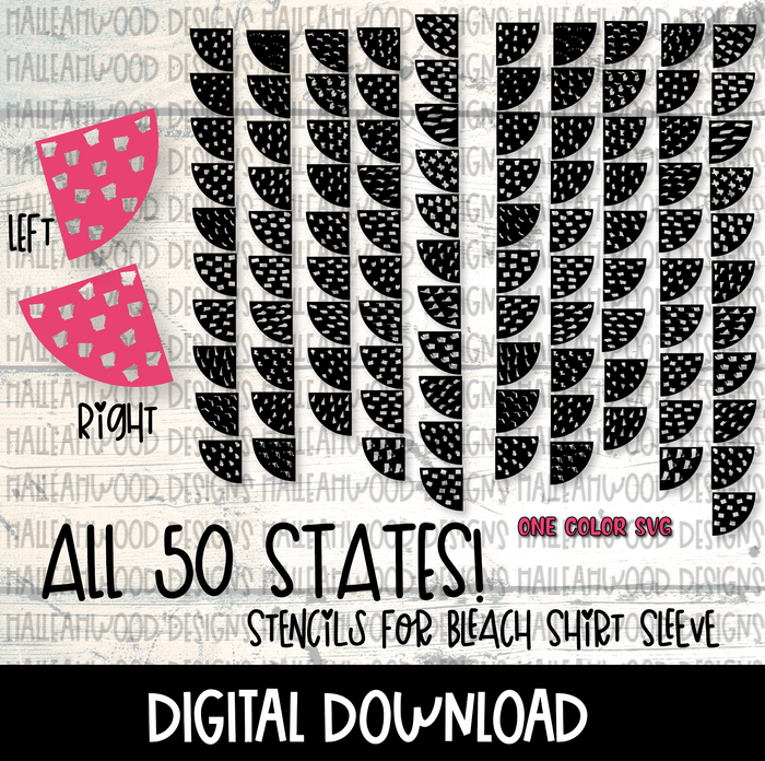 State Stencils for Shirt Sleeves