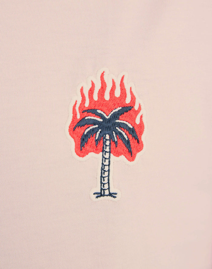 t-shirt patchburningrose PULLIN en coton