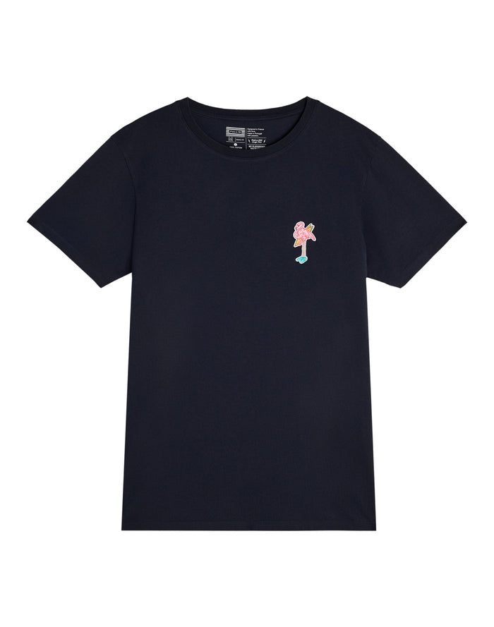 t-shirt patchflamingodknavy PULLIN en coton