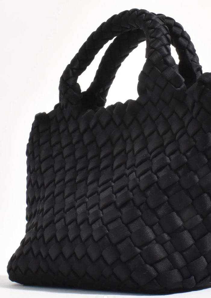 The Keira Neoprene WOVEN MINI BAG WITH POUCH (BLACK)