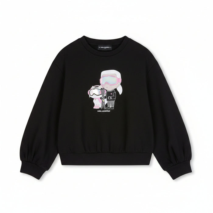 top l/s car graphic logo tulle sweatshirt - Pink