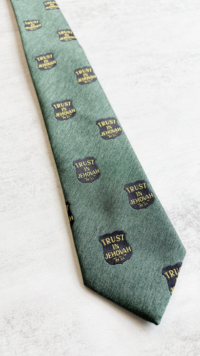 Trust in Jehovah- Dark Green Tie