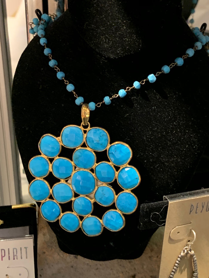 Turquoise Gold Plated Pendant