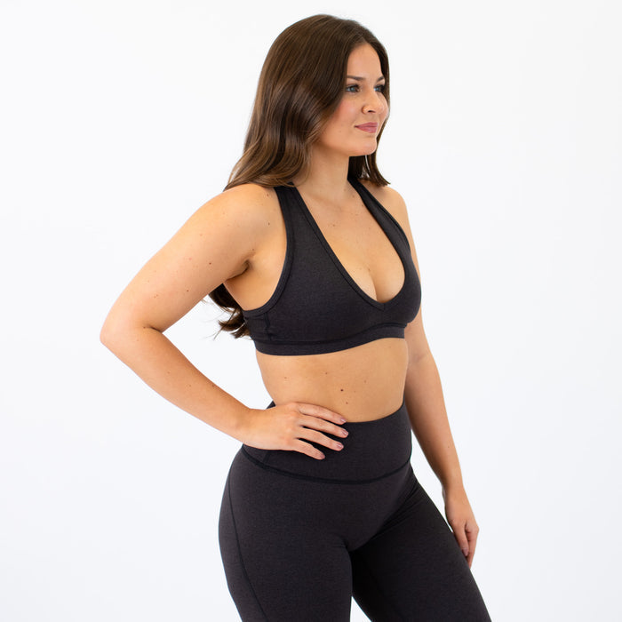Heather Onyx Sports Bra - VaVaVoom