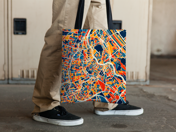 Vienna Map Tote Bag - Austria Map Tote Bag 15x15