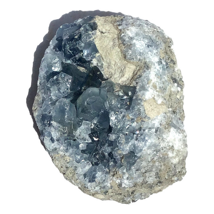 Vivid Sky Blue Celestite Mineral Geode Crystal - 3.5" - gift packaged - C64 - dinosaursrocksuperstore
